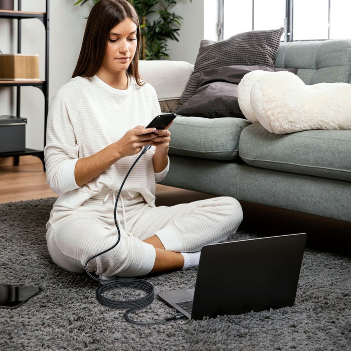 Kabel USB-C Ultraboost Tech-Protect 66W/6A 300cm szary