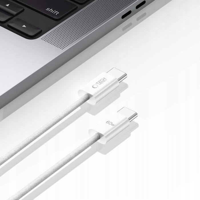 Kabel USB-C Ultraboost Tech-Protect Classic PD60W/3A 100CM biały