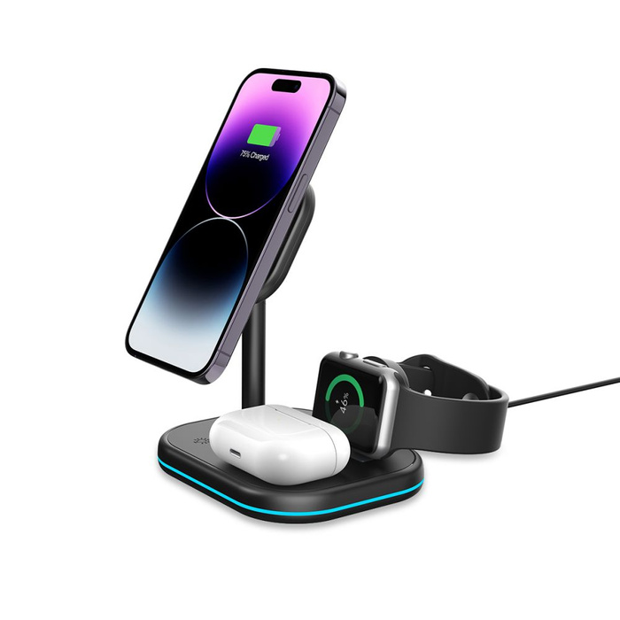 Ładowarka QI15W-A27 Tech-Protect 3in1 Magnetic Magsafe Wireless Czarna