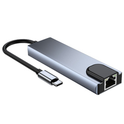 Adapter V3-HUB Tech-Protect 5IN1 Grey szary