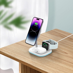 Ładowarka QI15W-A27 Tech-Protect 3in1 Magnetic Magsafe Wireless Charger Biały