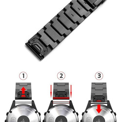 Pasek Garmin Fenix 5 TECH-PROTECT Steelband 22mm Czarny