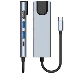 Adapter V3-HUB Tech-Protect 5IN1 Grey szary