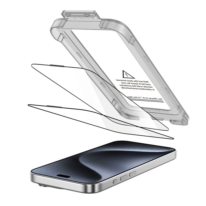 SZKŁO HARTOWANE TECH-PROTECT IPHONE 15 PRO QUICK SET+ 2-PACK CZARNE