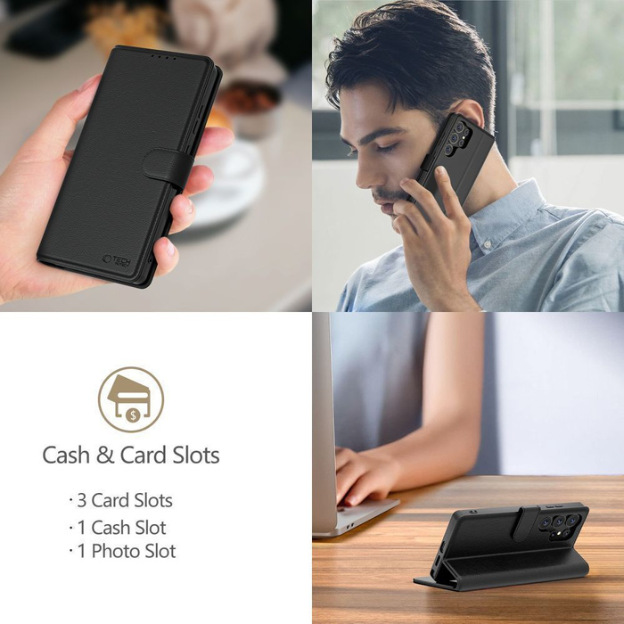 ETUI TECH-PROTECT XIAOMI POCO M7 WALLET BLACK