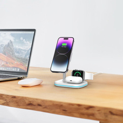 Ładowarka QI15W-A27 Tech-Protect 3in1 Magnetic Magsafe Wireless Charger Biały