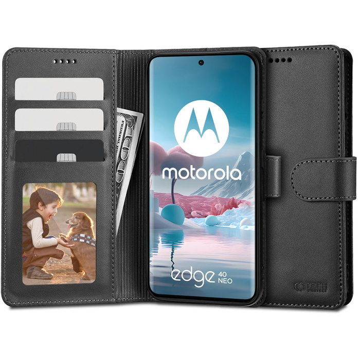 Etui Motorola Edge 40 Neo Tech-protect Wallet Czarne