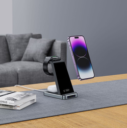 Ładowarka QI15W-A26 Tech-Protect 3in1 Wireless Charger Czarna