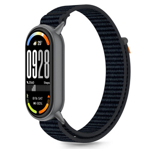 PASEK TECH-PROTECT XIAOMI SMART BAND 8 / 9 / 10 / NFC NYLON STRIPE CZARNY POMARAŃCZOWY