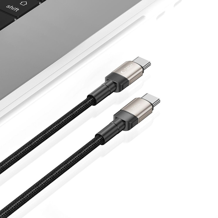 Kabel USB-C Ultraboost Evo Tech-protect Pd100w/5a 100cm Tytanowy