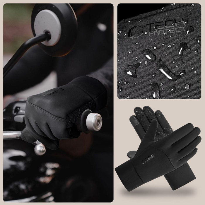 TECH-PROTECT WG01 WINTER TOUCHSCREEN GLOVES L BLACK