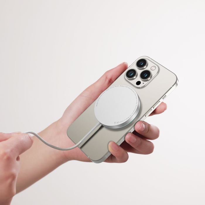 TECH-PROTECT QI15W-A30 MAGNETIC MAGSAFE WIRELESS CHARGER SILVER