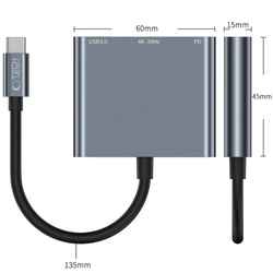 Adapter V1-HUB Tech-Protect 3in1 Grey szary