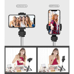 Statyw L01S Tech-Protect Wireless Selfie Stick Tripod czarny