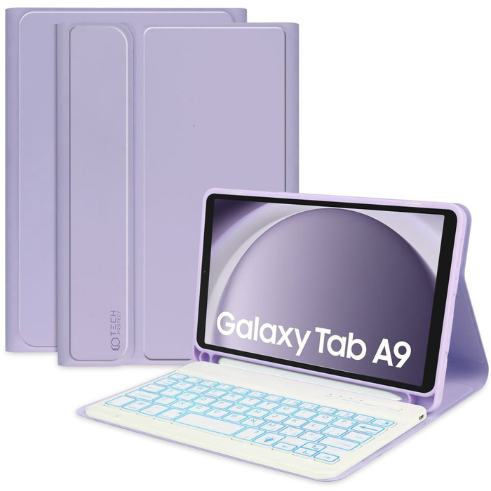 Etui Samsung Galaxy Tab A9 X110 / X115 Tech-protect Sc Pen + Keyboard Seria Violet Fioletowy Case