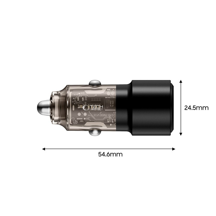 TECH-PROTECT CC03 2-PORT CAR CHARGER PD75W BLACK