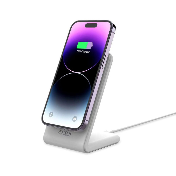 Ładowarka QI15W-A23 Tech-Protect Magnetic Magsafe Wireless Charger Biała