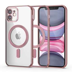 Etui iPhone 11 Tech-protect Magshine Magsafe różowe złoto