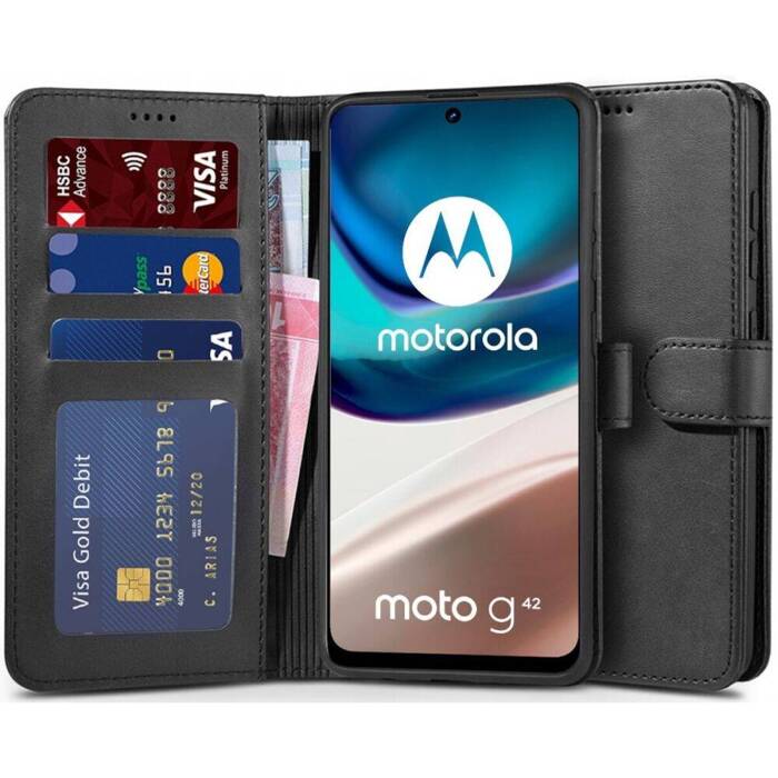 Etui Motorola Moto G42 Tech-protect Wallet Case Czarny