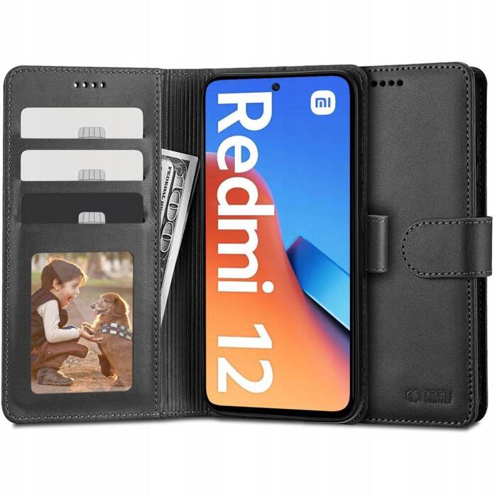 Etui Xiaomi Redmi 12 Tech-Protect Wallet Case czarne
