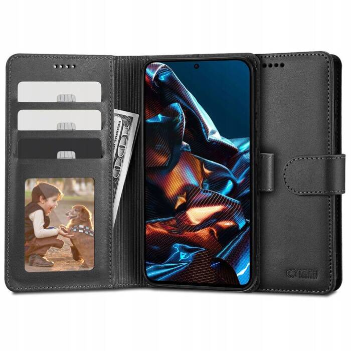 Etui Xiaomi Redmi Note 12 Pro / Poco X5 Pro 5G Tech-protect Wallet Black Case Czarne