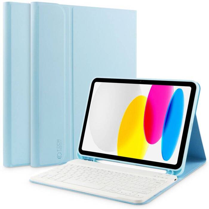 Etui iPad 10.9 Tech-Protect SC Pen + Keyboard 2022 niebieskie niebo