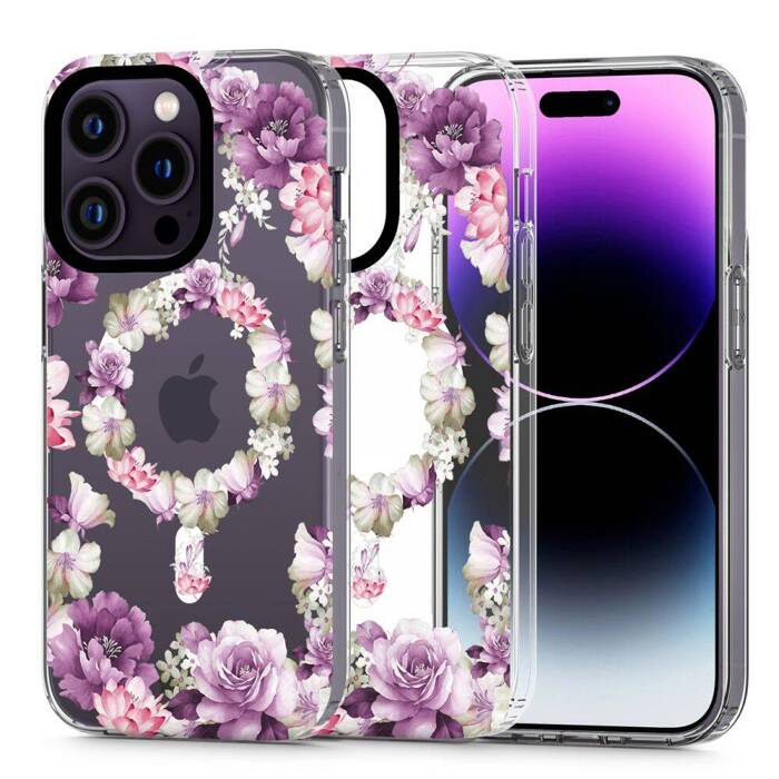 Etui iPhone 13 Pro Max Tech-protect Magmood Magsafe Case Floral różowy