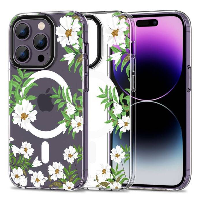 Etui iPhone 14 Pro Tech-protect Magmood Magsafe Spring Daisy Case Stokrotka Wiosenna