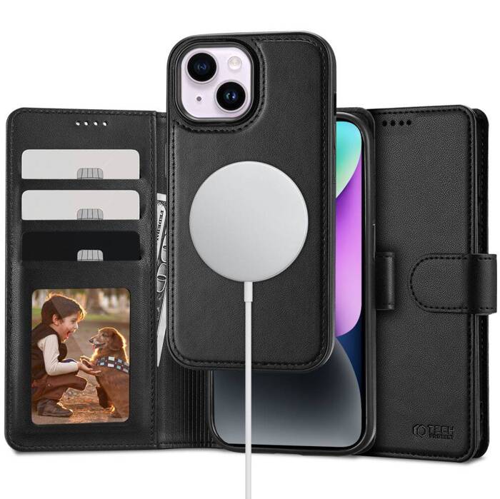 Etui iPhone 14 Tech-Protect Wallet Magsafe Case Czarny