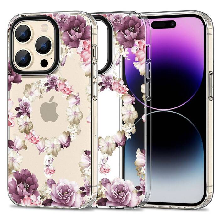 Etui iPhone 15 Pro Max Tech-protect Magmood Magsafe Case Floral Różowy