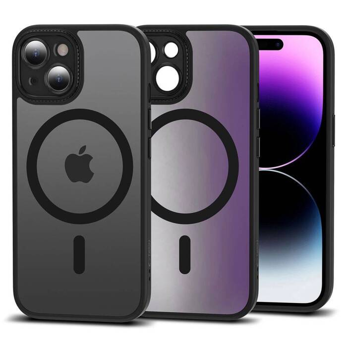 Etui iPhone 15 Tech-protect Magmat Cam+ Magsafe Matte Czarny Case