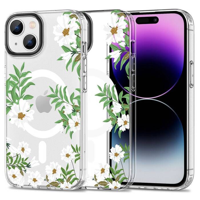 Etui iPhone 15 Tech-protect Magmood Magsafe Spring Daisy Case Wiosenne Stokrotki