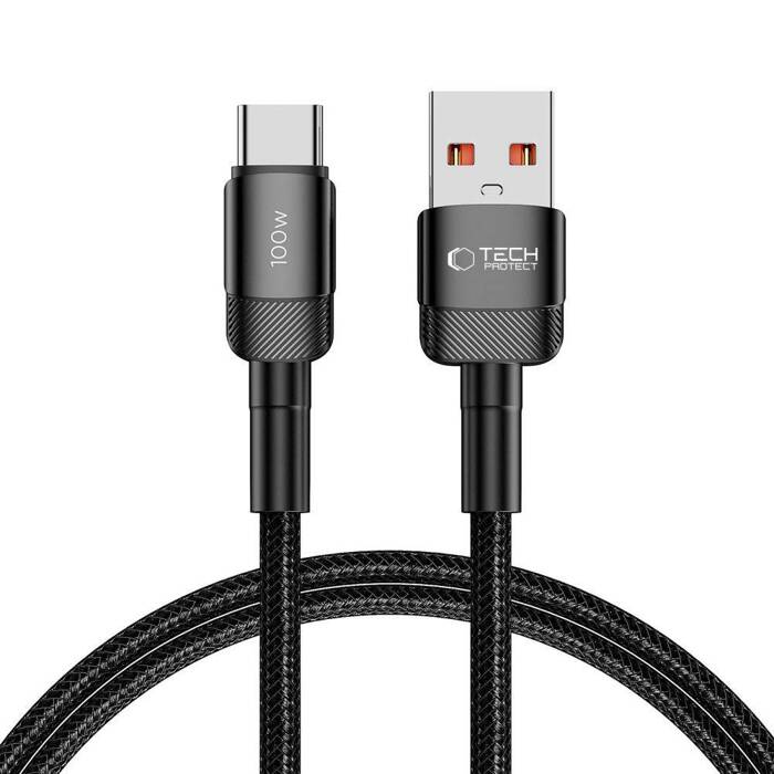 Kabel USB-C Ultraboost Evo Tech-protect 100w/5a 100cm Czarny