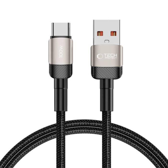 Kabel USB-C Ultraboost Evo Tech-protect 100w/5a 100cm Tytanowy