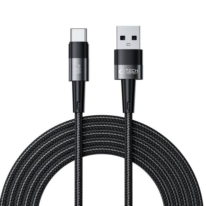 Kabel USB-C Ultraboost Tech-Protect 66W/6A 300cm szary