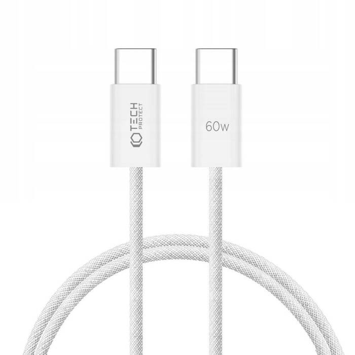 Kabel USB-C Ultraboost Tech-Protect Classic PD60W/3A 100CM biały