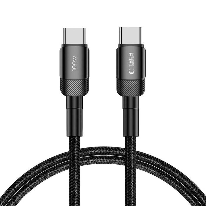 Kabel USB-C evo Tech-protect ultraboost Pd100w/5a 100cm Czarny