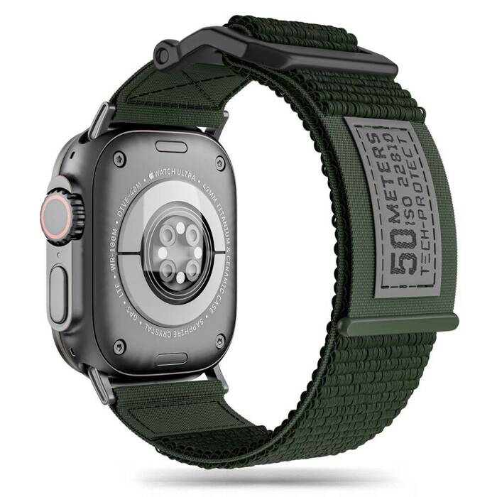 Pasek Apple Watch 4 / 5 / 6 / 7 / 8 / 9 / Se / Ultra 1 / 2 Tech-protect Scout (42 / 44 / 45 / 49 Mm) wojskowy zielony
