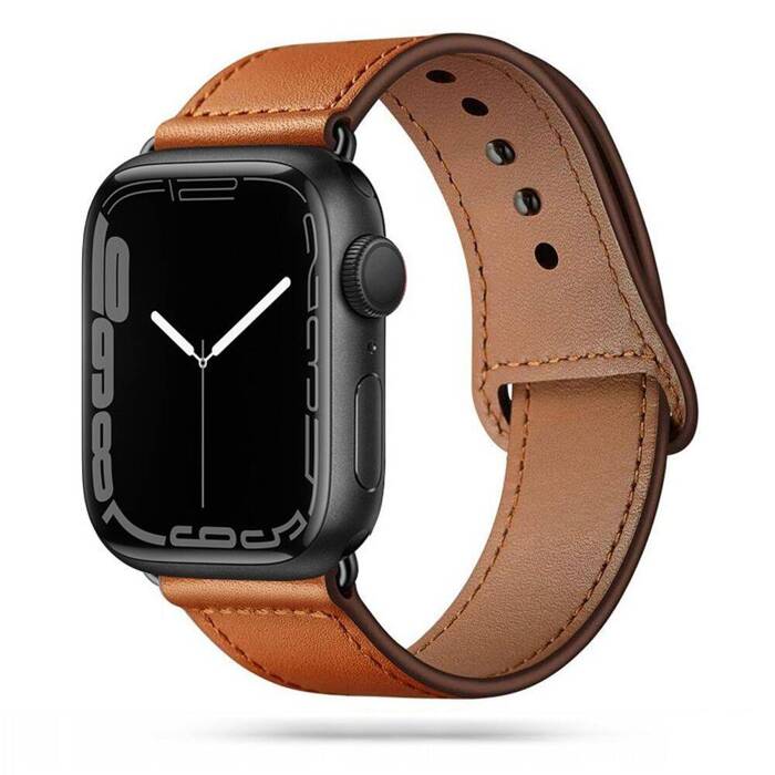 Pasek Apple Watch Tech-protect Leatherfit 4 / 5 / 6 / 7 / 8 / Se (38 / 40 / 41 Mm) brązowy