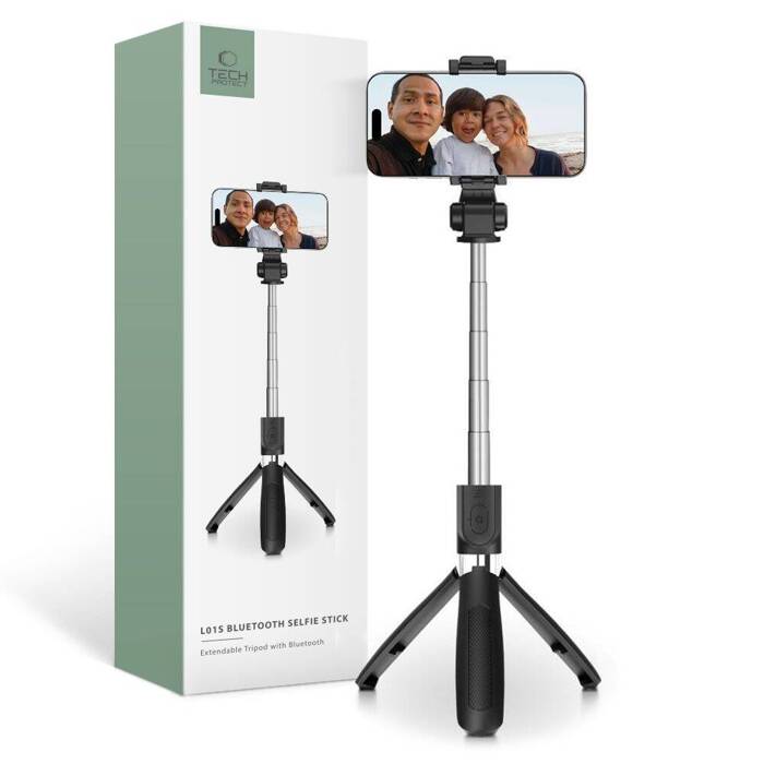Statyw L01S Tech-Protect Wireless Selfie Stick Tripod czarny